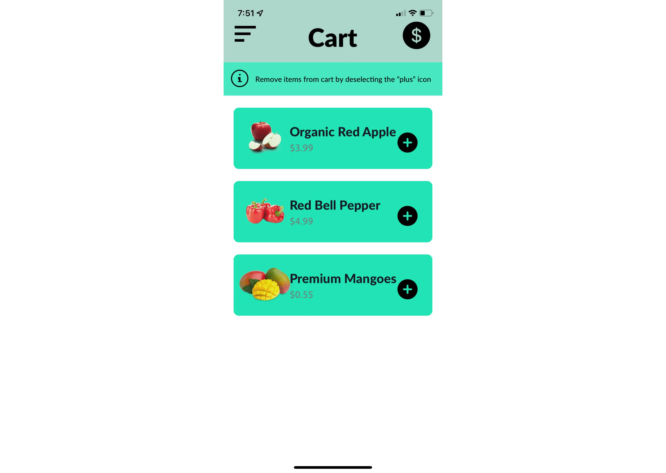 Cart Screen